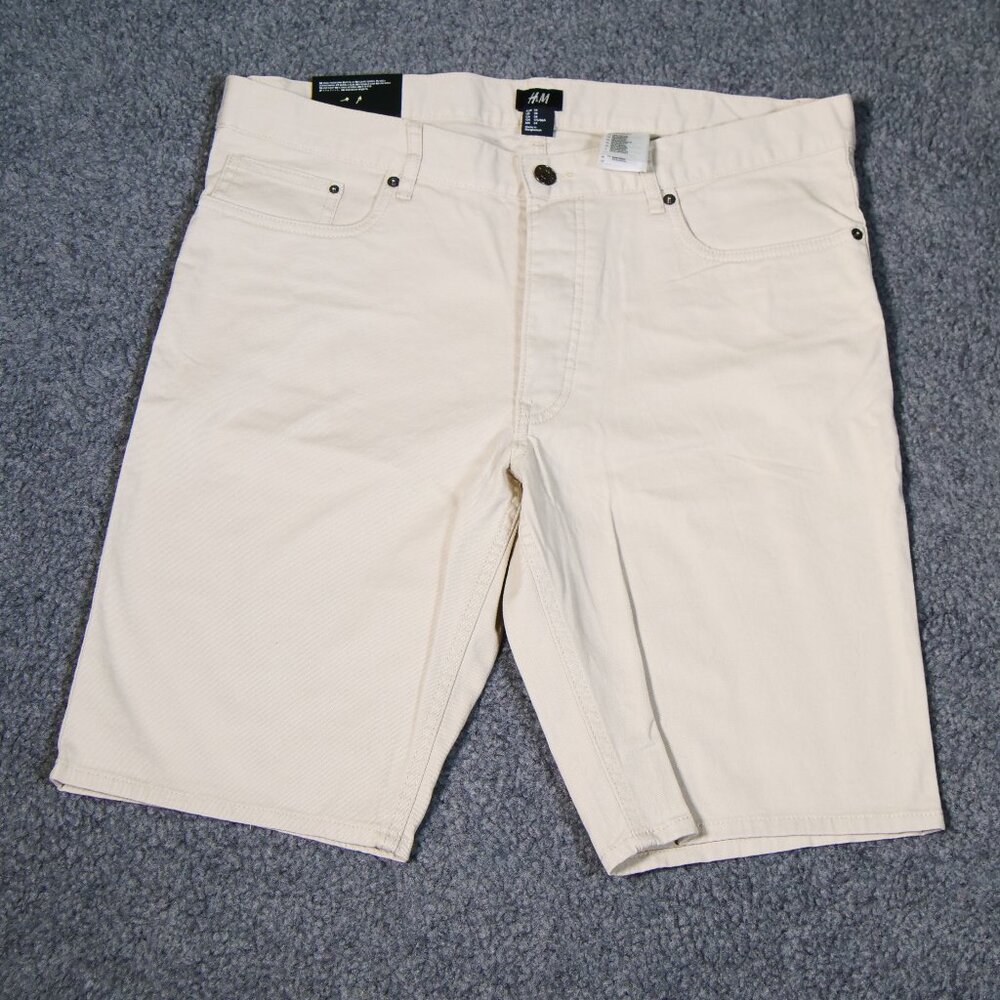 H&M Slim Fit Shorts Light Cream/Ivory Men's 34 - NWT